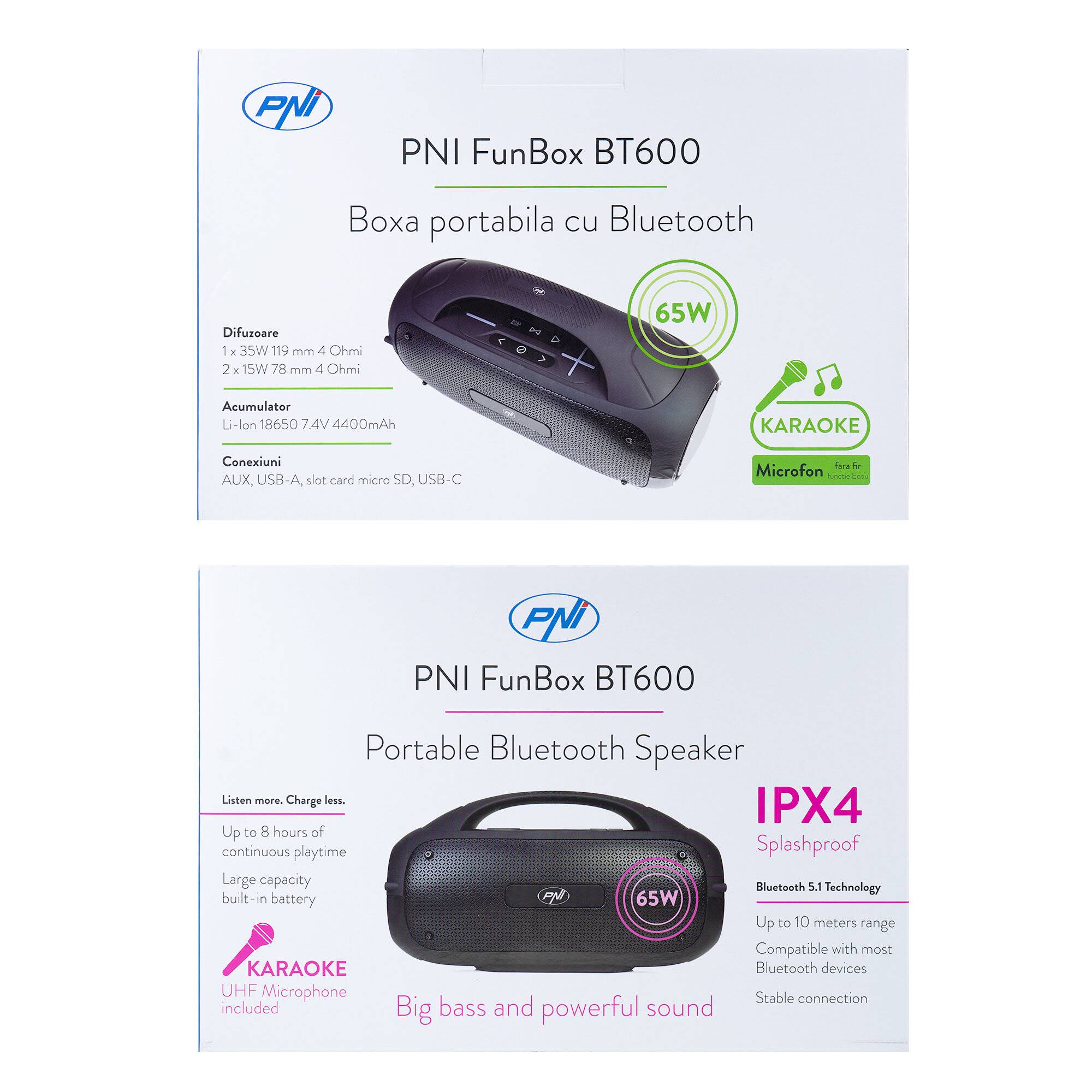 Symbolbild für Tragbarer Lautsprecher PNI FunBox BT600, mit Bluetooth, 65 W, MP3-Player, Kartenleser, USB,
