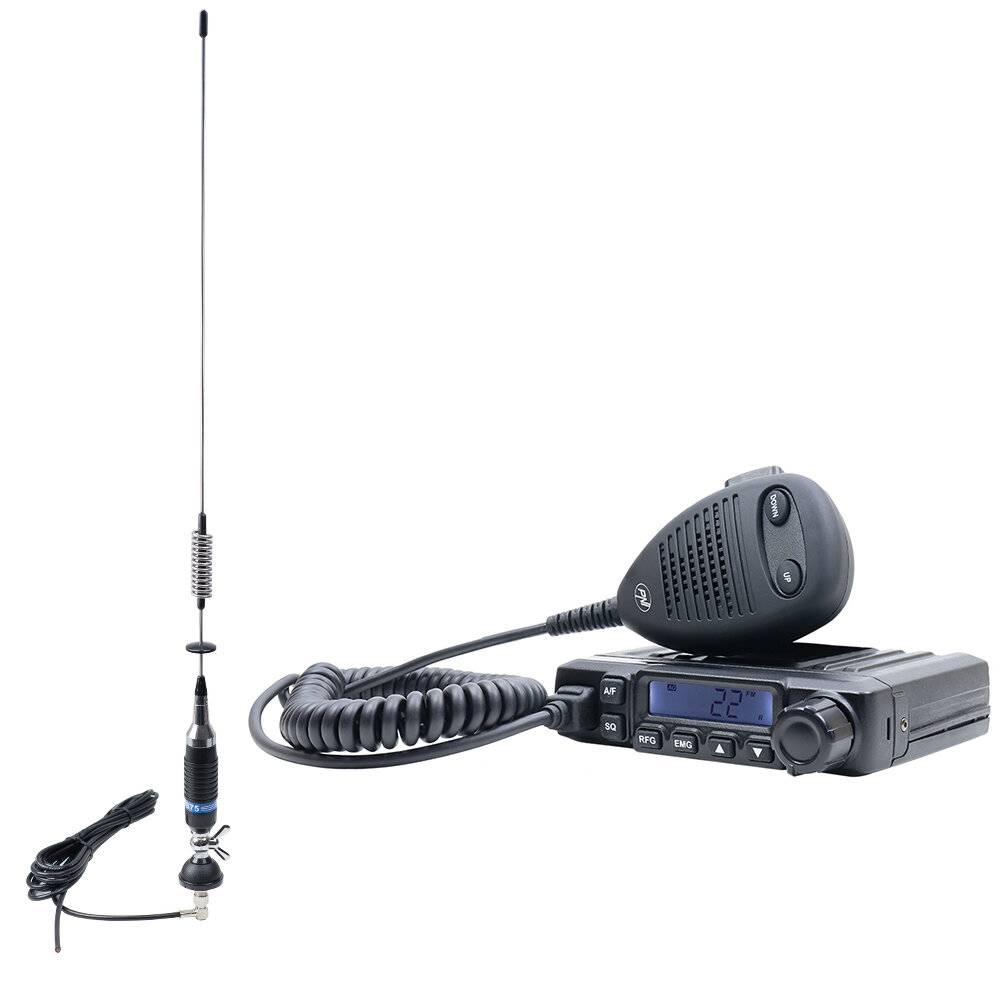 CB PNI ESCORT HP 6500 ASQ-Funkstationspaket, HF-Verstärkung, 4 W, 12 V + CB PNI S75-Antenne mit-0