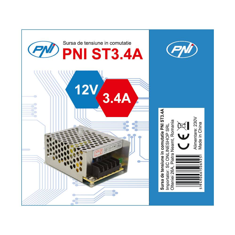 Schaltspannungsquelle PNI ST3.4A 230V auf 12V 3.4A stabilisiert für Überwachungssysteme-2