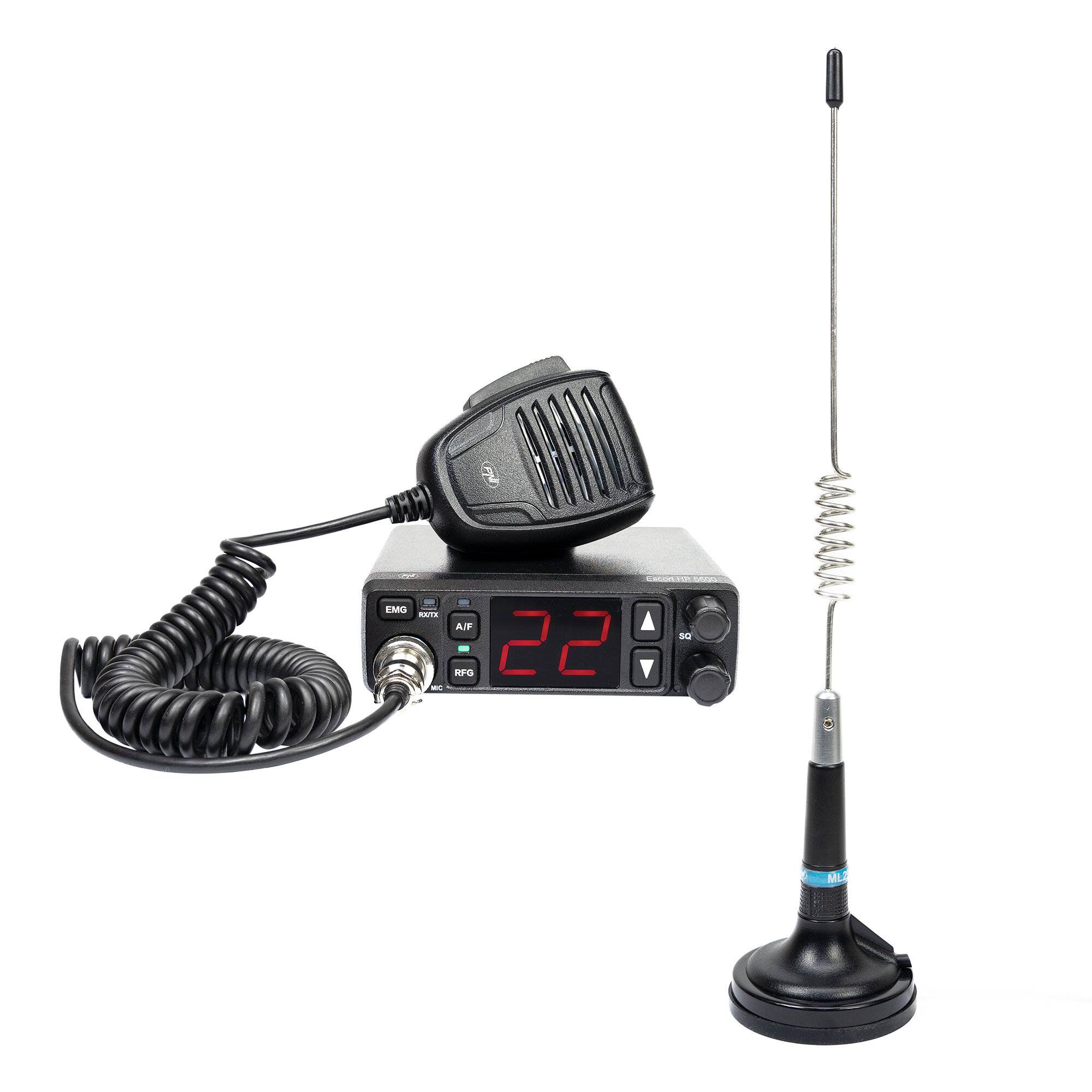 Kit PNI Escort HP 5500 CB-Radiosender mit CB PNI ML29-Antenne, 34 cm, mit Magnetfuß, schwarz-0