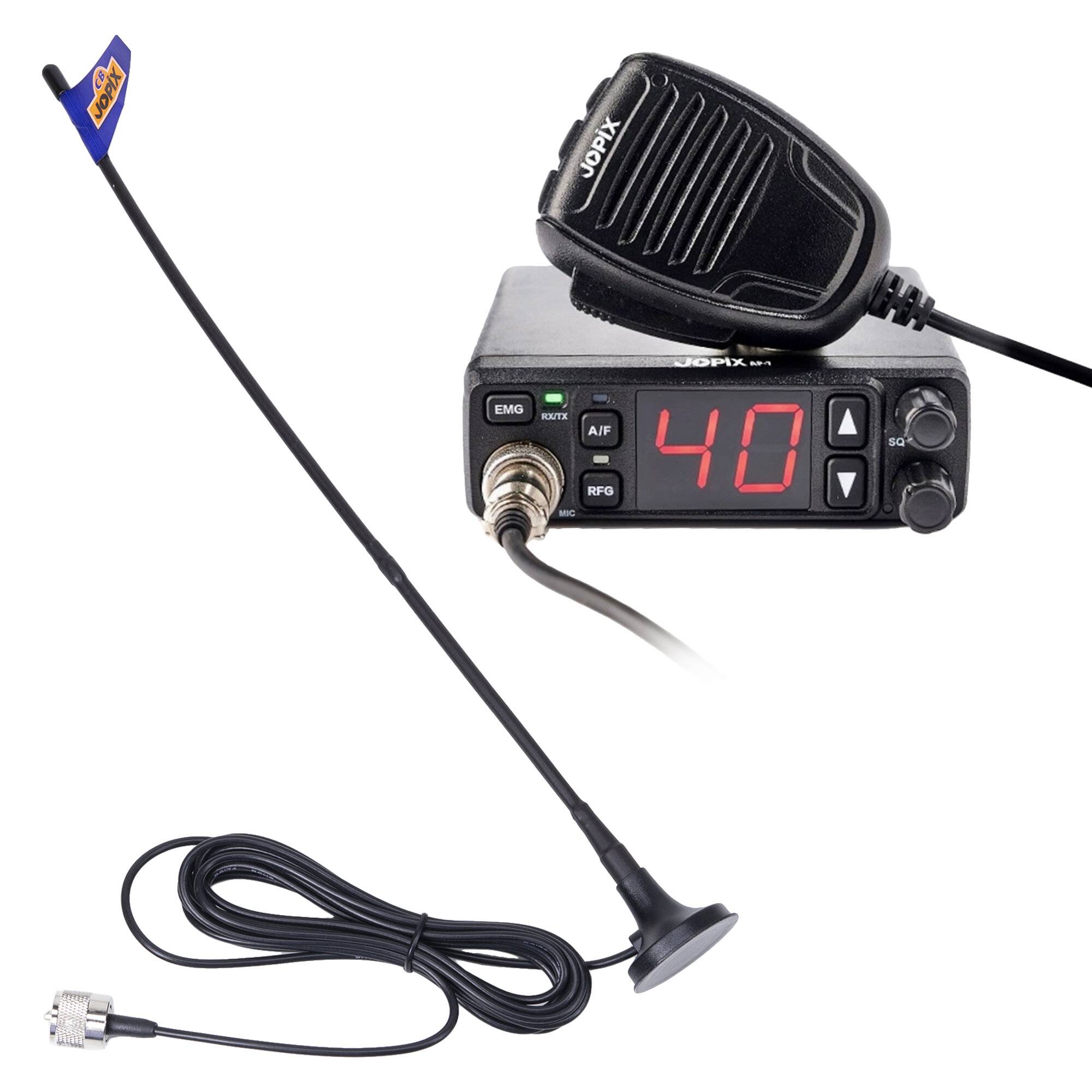 CB Jopix AP-7 Radiosender-Kit und CB MAG-7 Antenne mit Magnet enthalten-0