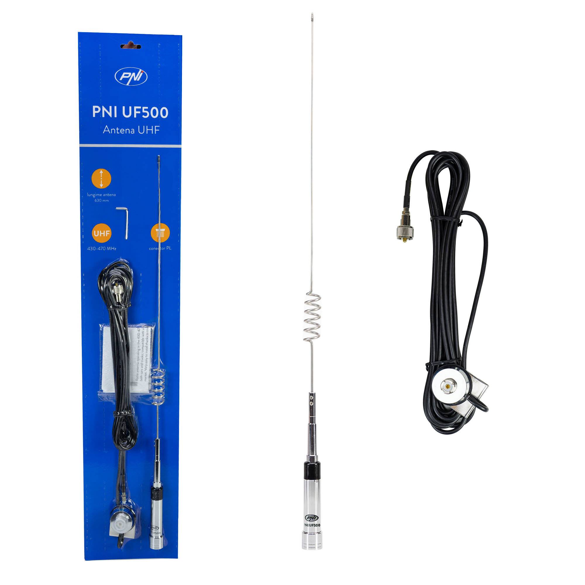 UHF-Antenne PNI UF500, 63 cm, 430-470 MHz, mit Kabel PNI T941-0