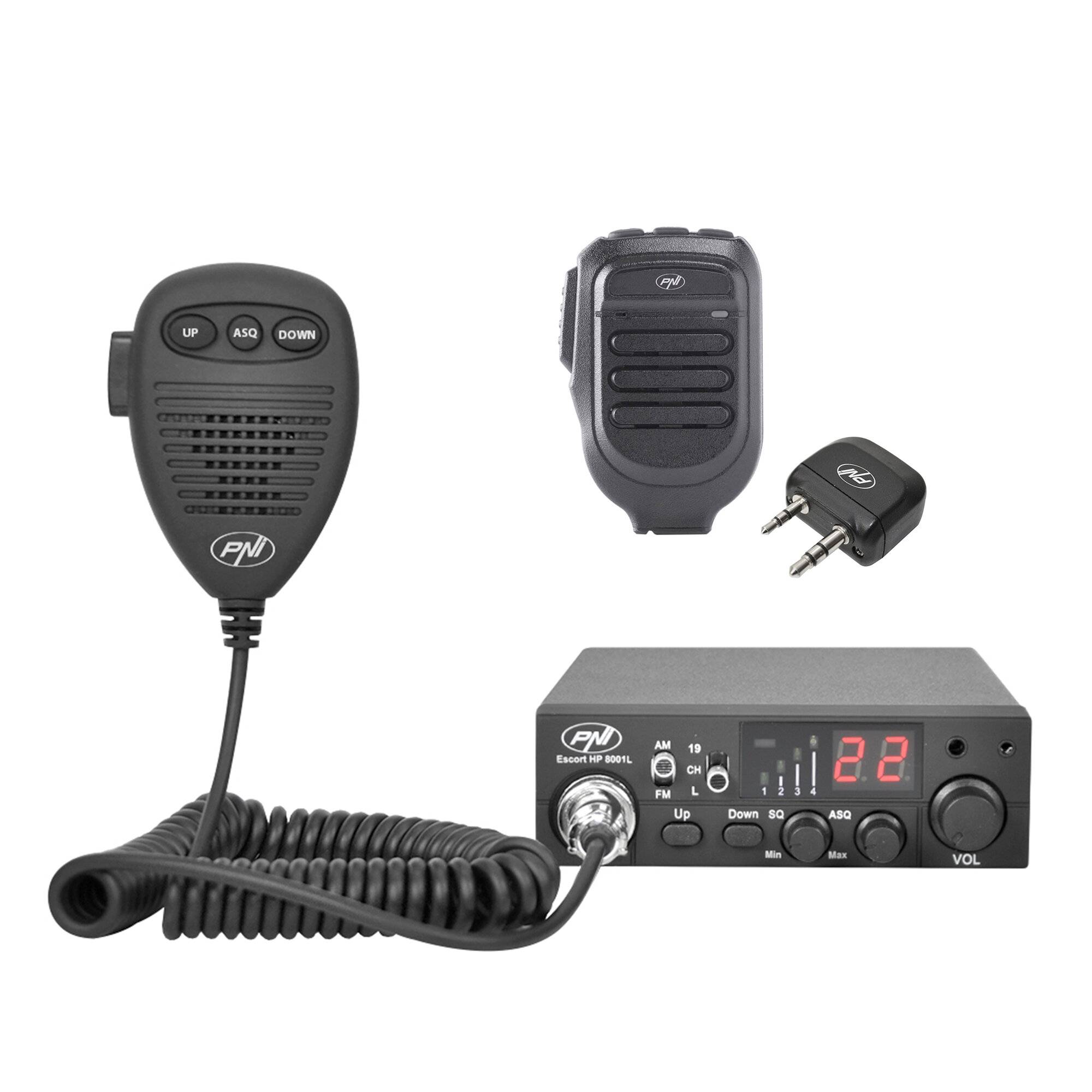 PNI Escort HP 8001L ASQ CB-Radiosenderpaket + Mikrofon und PNI Mike 80 Bluetooth-Dongle-0