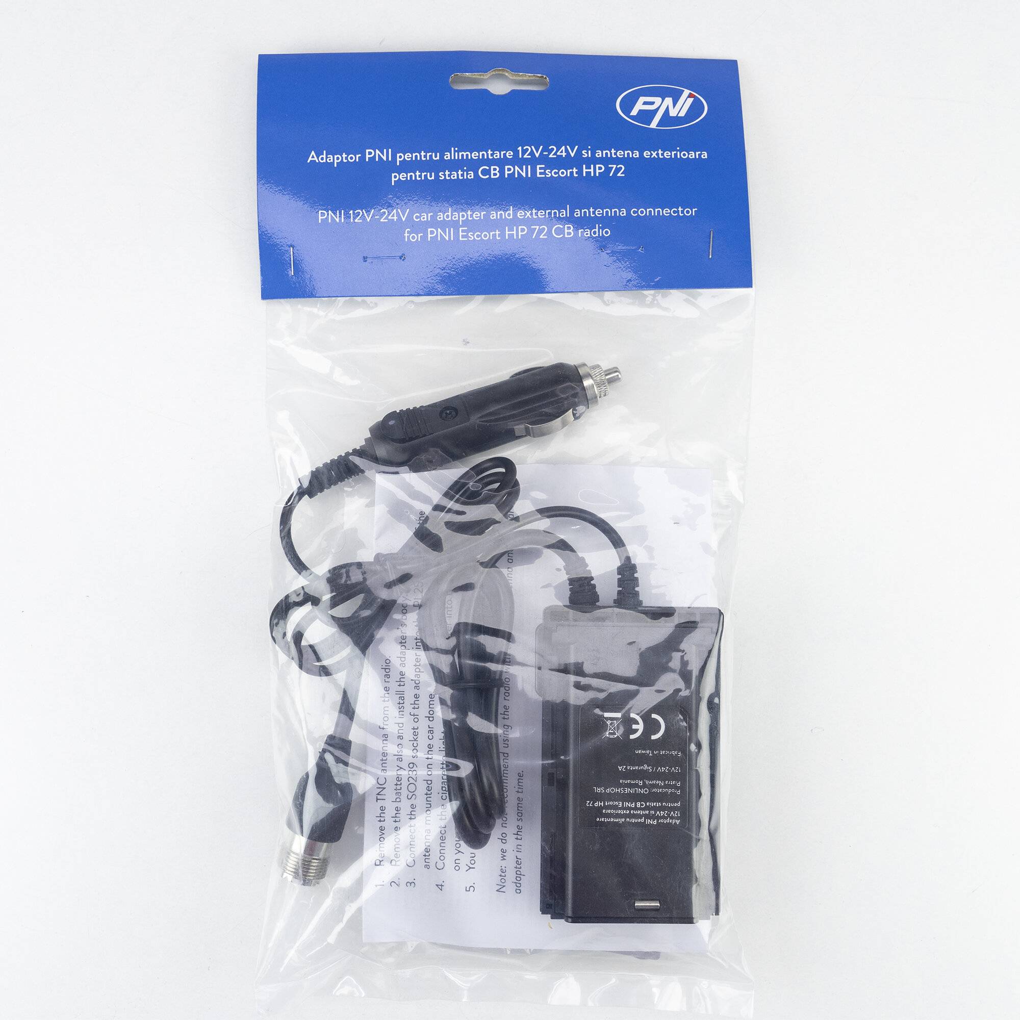 Symbolbild für PNI-Adapter für 12V-24V-Netzteil und Außenantenne für tragbaren CB-Radiosender PNI Escort HP 72
