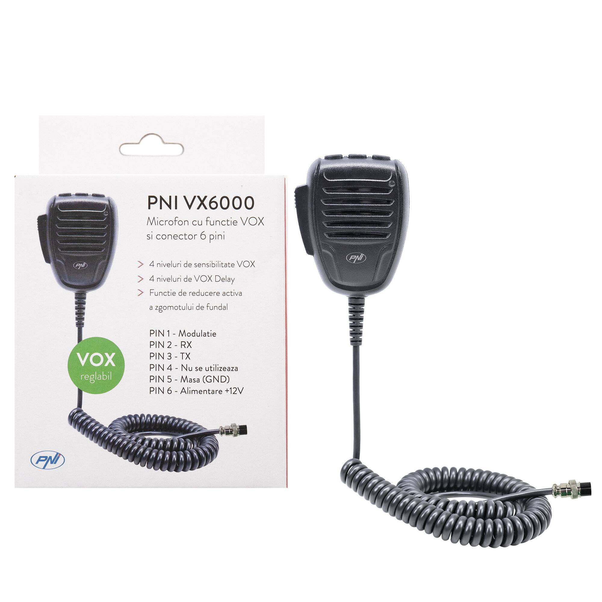 PNI VX6000 Mikrofon mit VOX-Funktion, mit 6 Pins, für CB-Radiosender-0