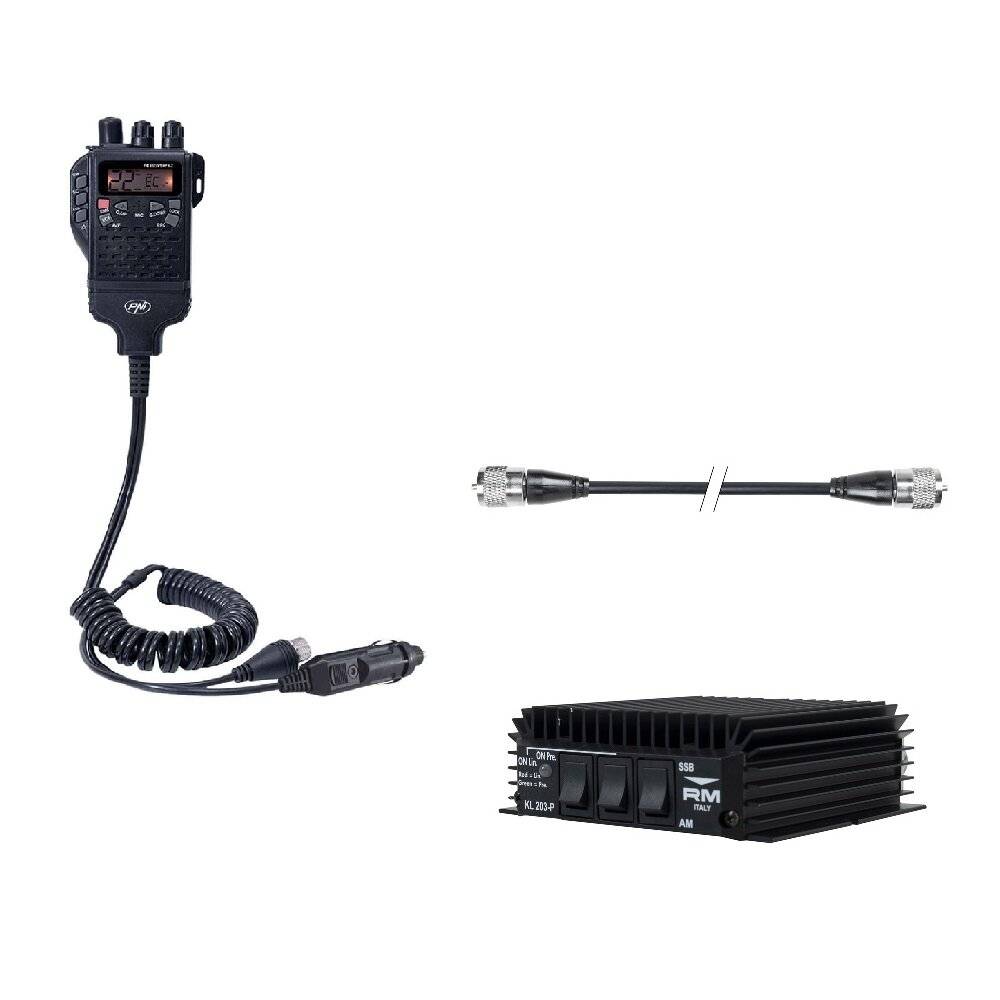Paket Tragbare CB-Funkstation PNI Escort HP 62 Multi-Standard + Verstärker RX-TX KL203P,-0