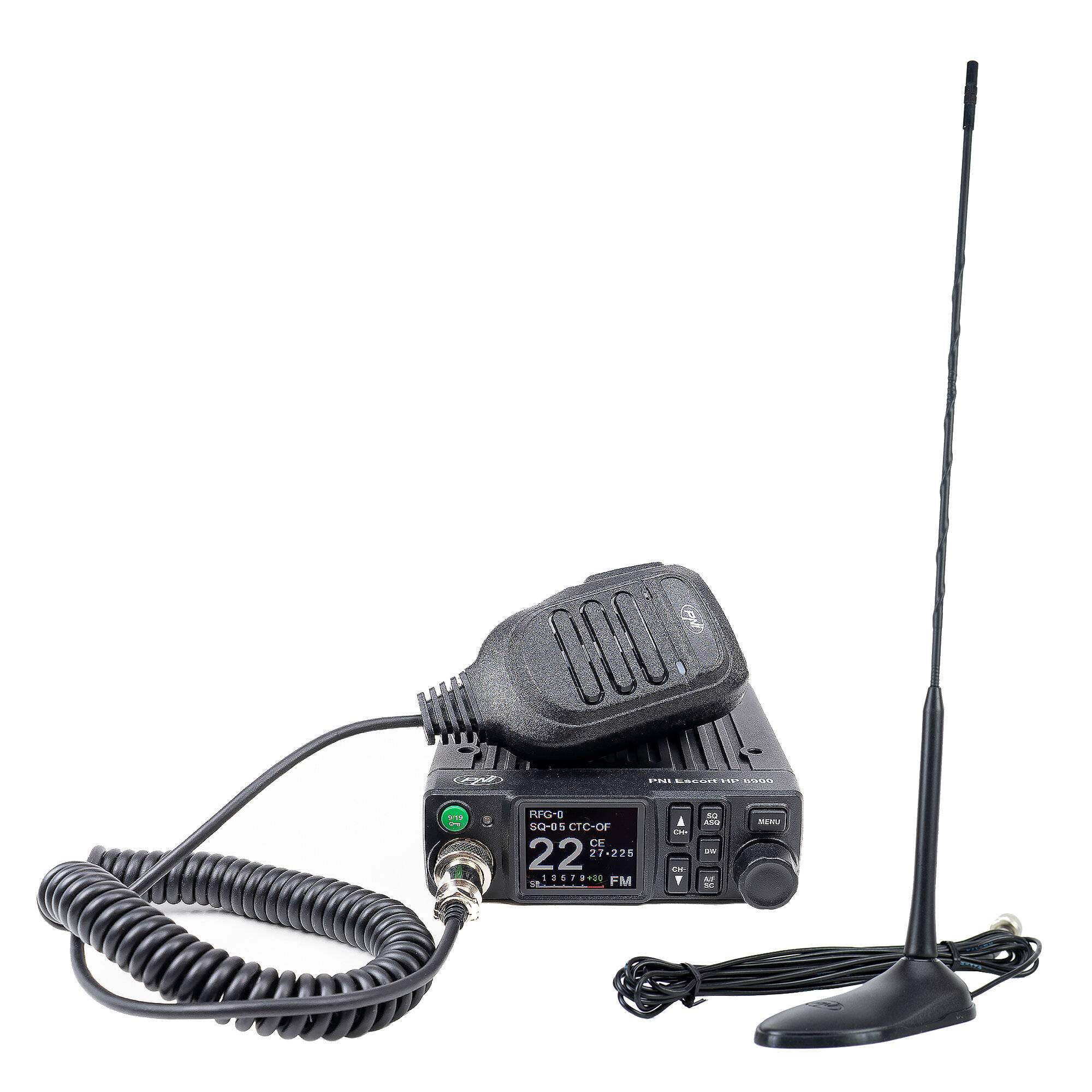 CB PNI Escort HP 8900 ASQ Radio Station Package, 12-24 V + CB PNI Extra 45 Antenne mit-0