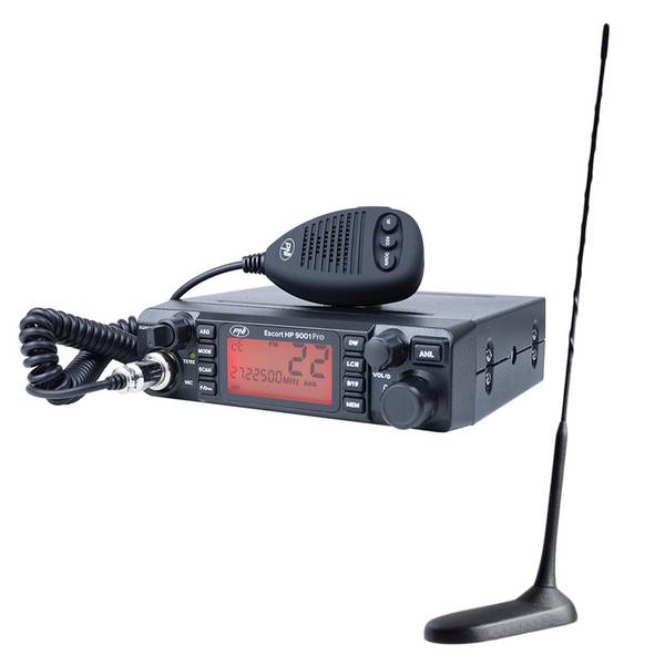 CB PNI ESCORT HP 9001 PRO ASQ 12/24 Radiosender-Kit + CB PNI Extra 45 Antenne mit Magnet