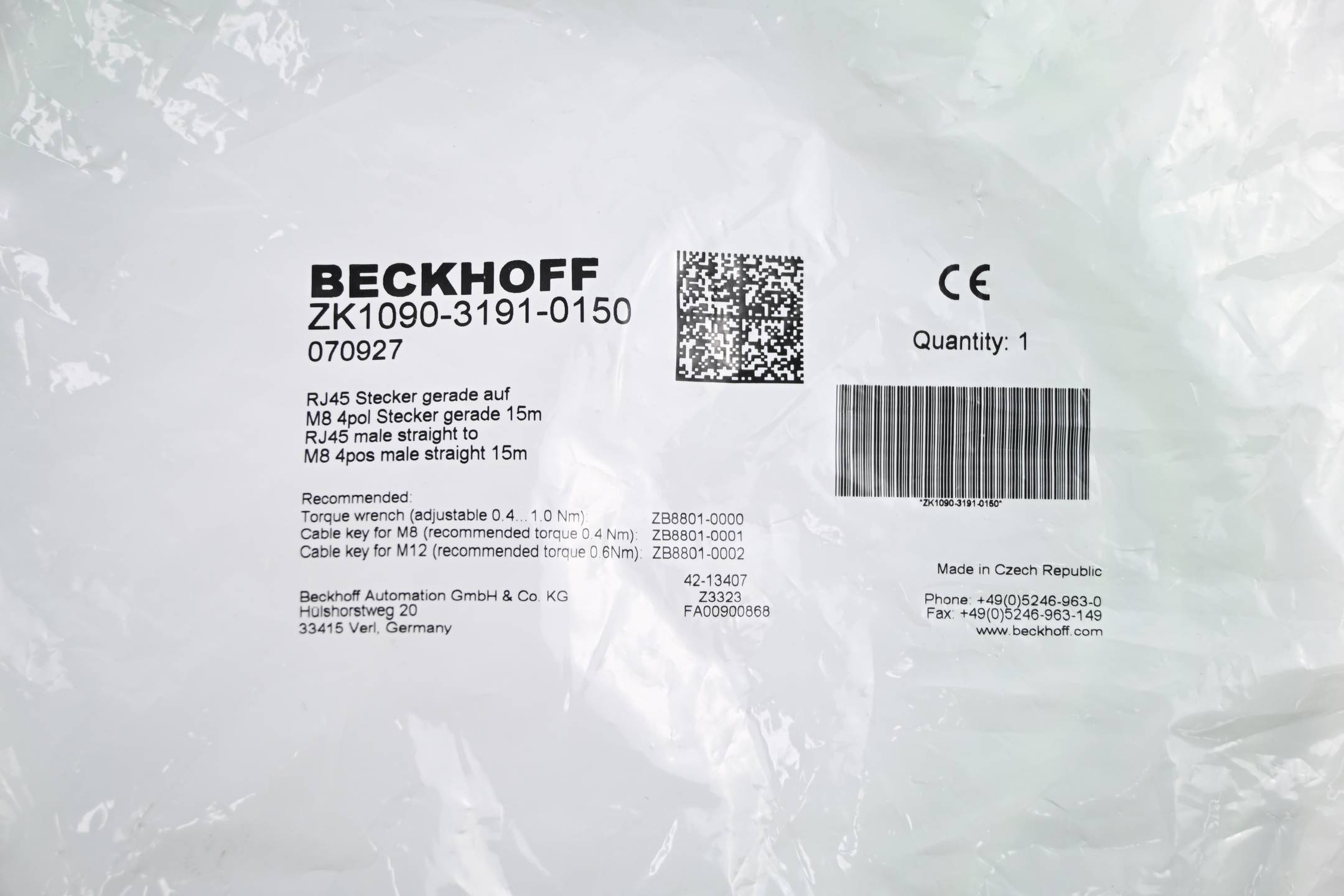 Beckhoff EtherCAT-Leitung ZK1090-3191-0150 ( 15,0m )-2