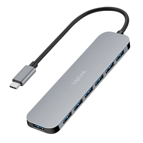 LogiLink USB-C Hub 7-Ports USB 3.2 Gen 1 7x USB-A Alu.