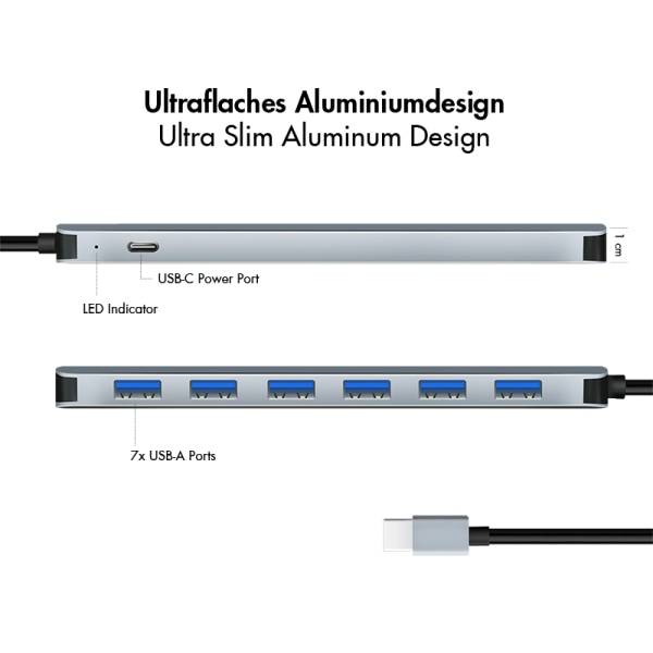 LogiLink USB-C Hub 7-Ports USB 3.2 Gen 1 7x USB-A Alu.-1