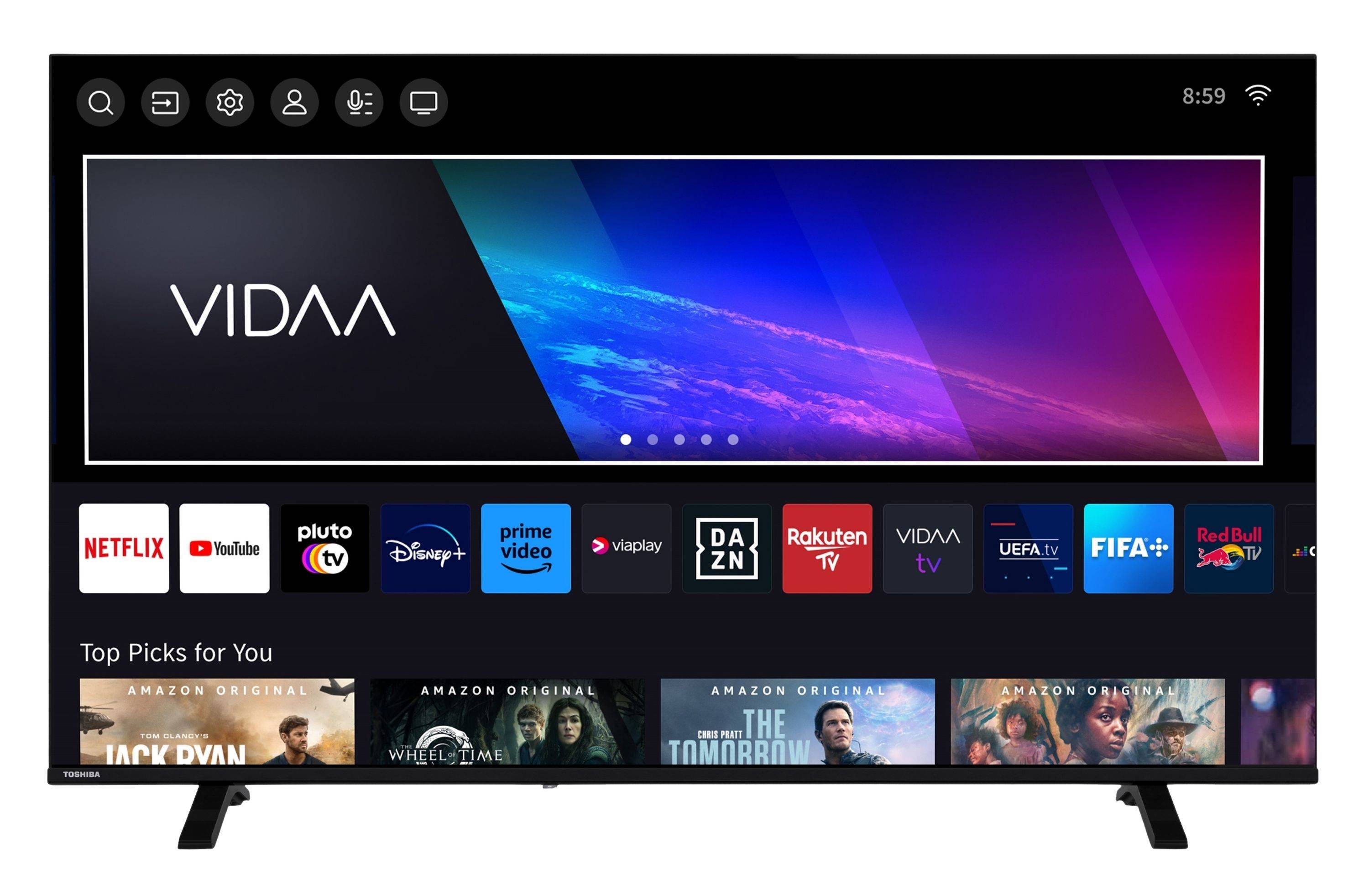 Toshiba 55QV1563DDW 55 Zoll QLED Smart TV VIDAA 4K Fernseher Dolby Vision HDR, Triple-Tuner (2026)-1