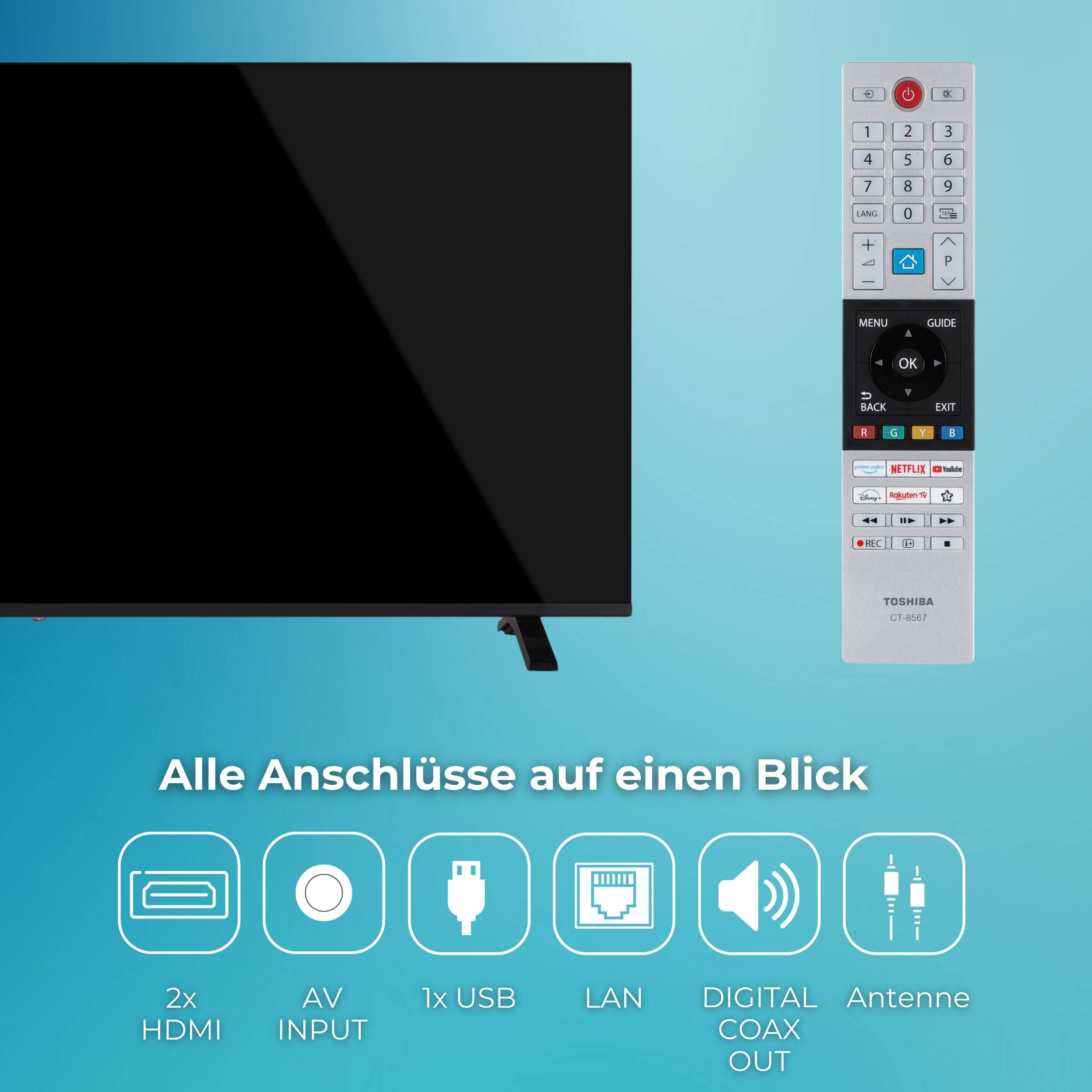 Toshiba 55QV1563DDW 55 Zoll QLED Smart TV VIDAA 4K Fernseher Dolby Vision HDR, Triple-Tuner (2026)-3