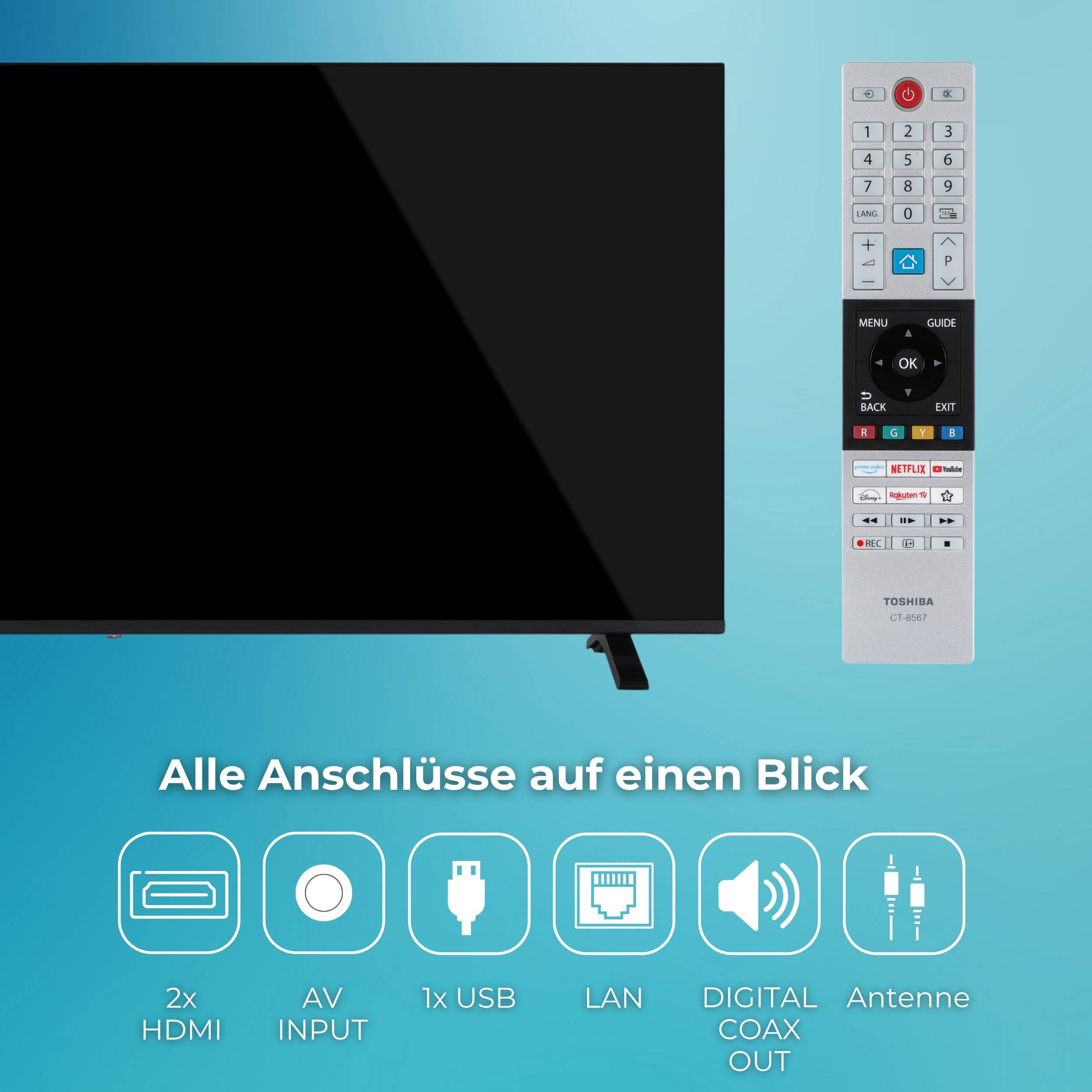 Toshiba 50UV1563DDW 50 Zoll Smart TV VIDAA 4K UHD Fernseher Dolby Vision HDR, Triple-Tuner (2026)-3