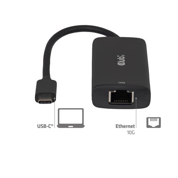 Club3D Adapter USB-C > RJ45 10Gbps St/Bu retail / Konverter USB