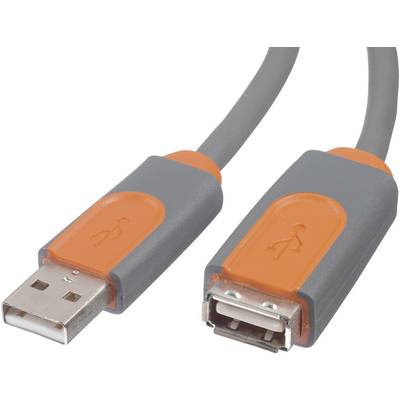 Belkin USB-Kabel USB 2.0 USB-A Stecker, USB-A Buchse 4.80 m Grau UL-zertifiziert CU1100cp4.8M