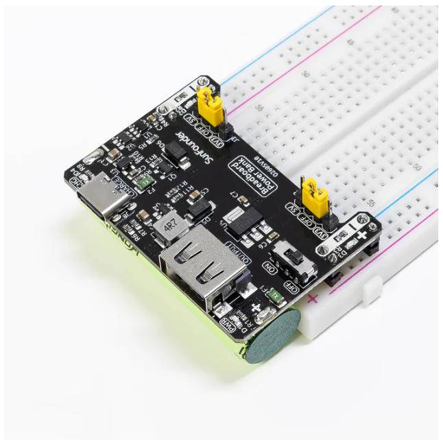 SunFounder BreadVolt Breadboard Akku Stromversorgung, 5V/1,5A oder 3,3V/1A, USB-C-0