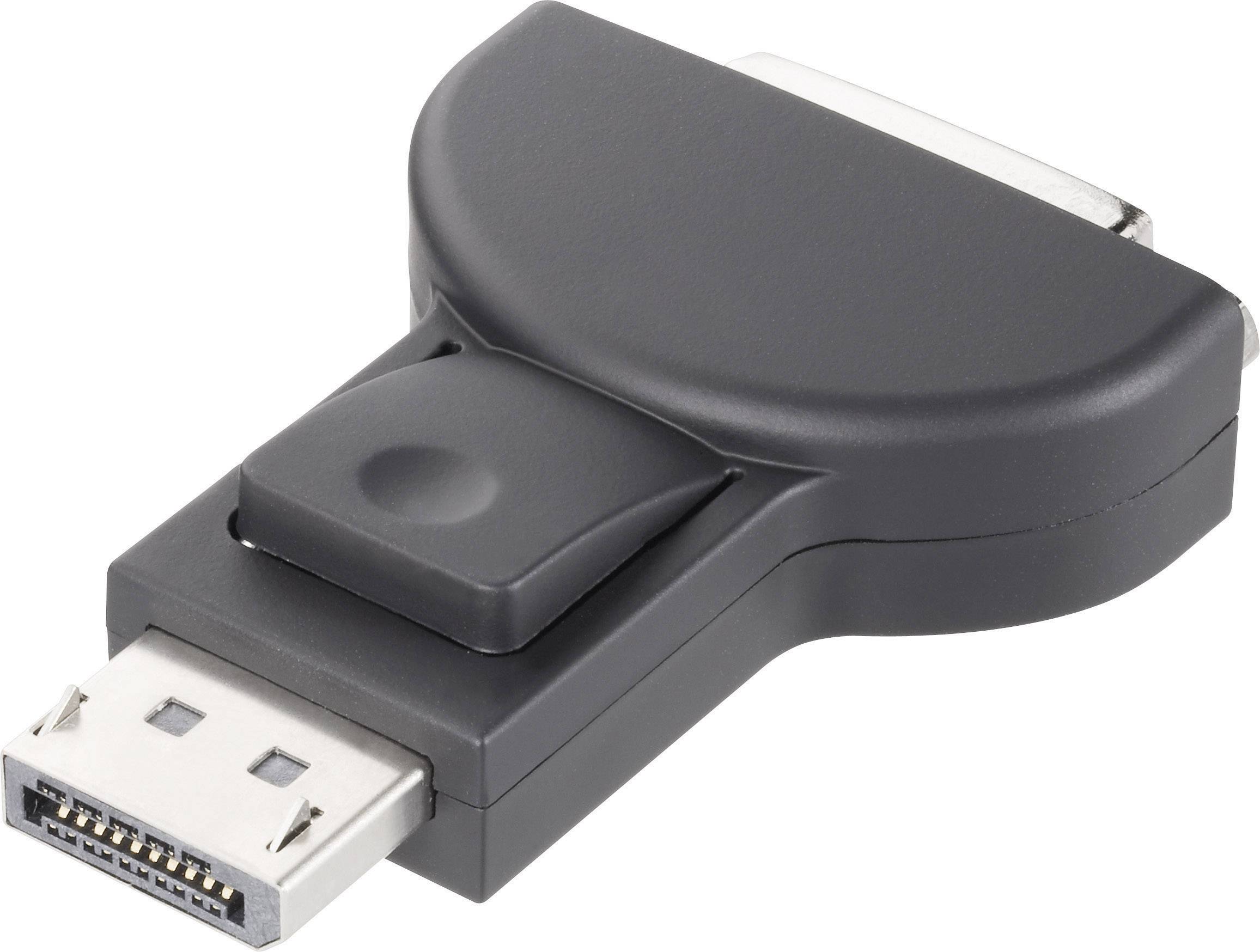 JJ JouJye AVA120 DisplayPort / DVI Adapter [1x DisplayPort Stecker - 1x DVI-Buchse 24+5pol.] Schwarz-0