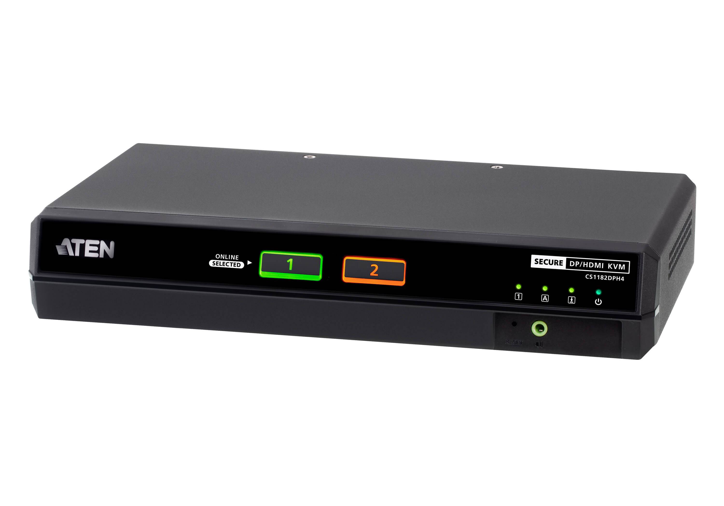 ATEN CS1182DPH4 2-Port USB 5K DP/HDMI, Single Display Universal Secure KVM Switch-0