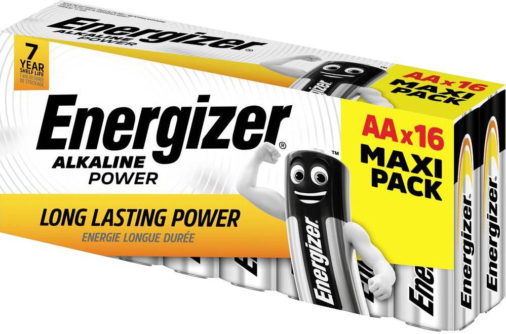 Energizer Batterie Alkaline, Mignon, AA, LR06, 1.5V Alkaline Power, Retail Blister (16-Pack)-0