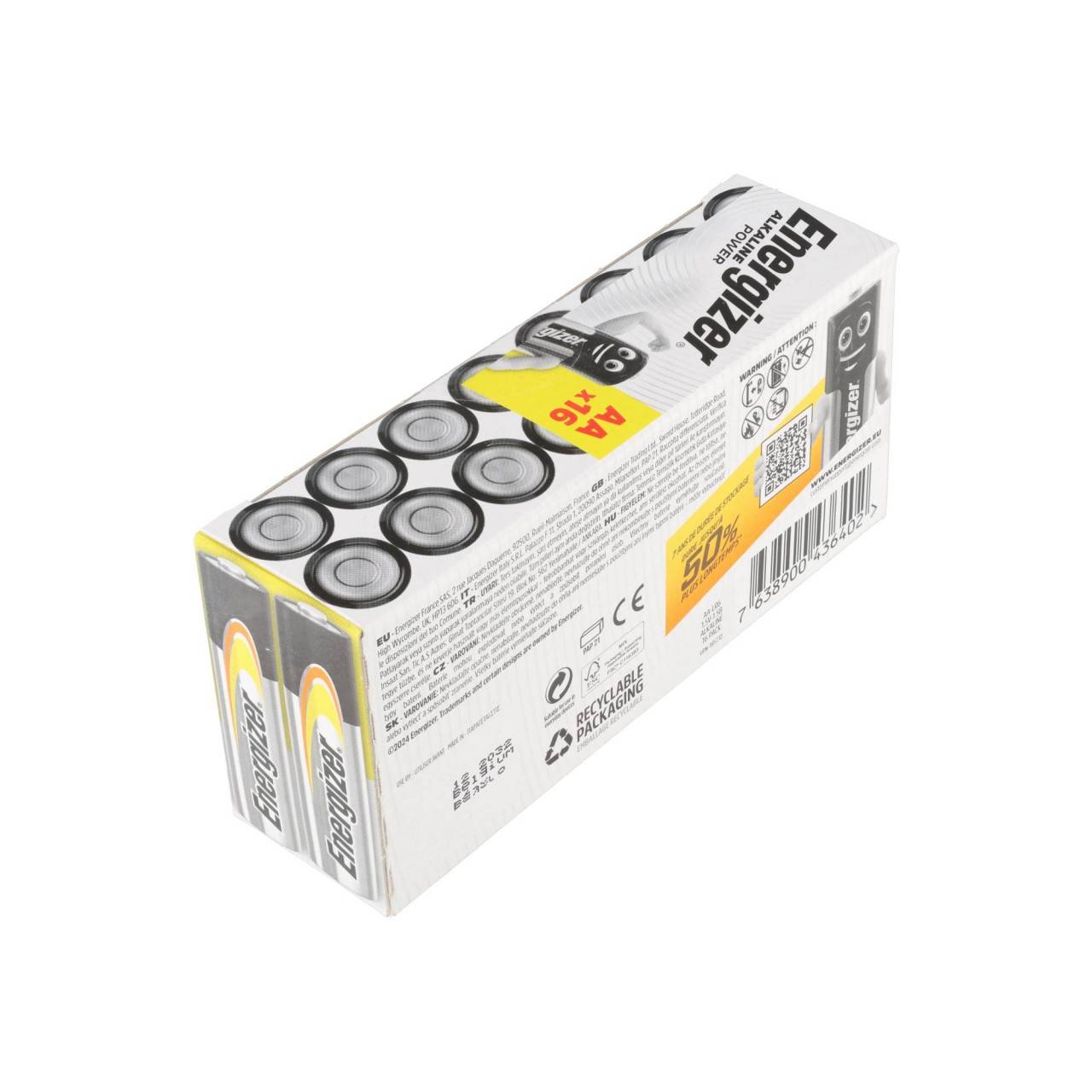 Energizer Batterie Alkaline, Mignon, AA, LR06, 1.5V Alkaline Power, Retail Blister (16-Pack)-2