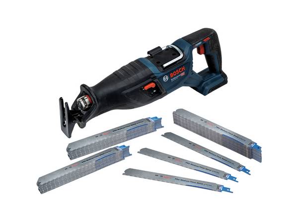 BOSCH GSA 18V-28 Solo + 75 PRO Medium-Thick Metal Sägeblätter, Karton