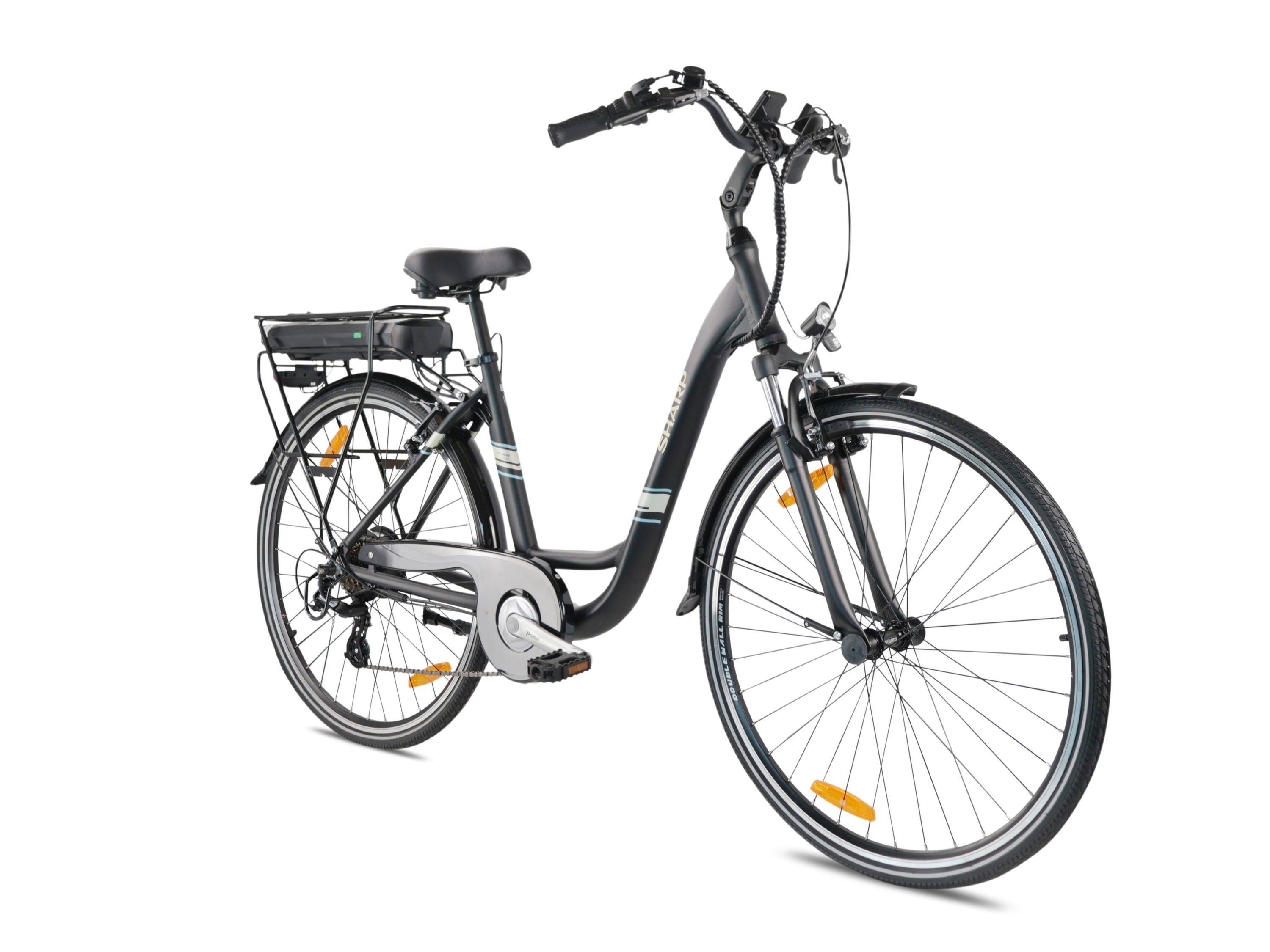 Sharp BK CD042-EB, black (B) City-E-Bike-1