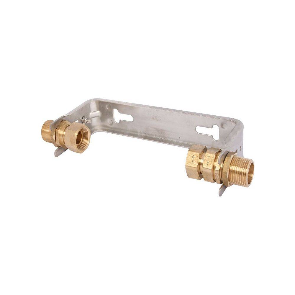 Schlösser Wasserzähler-Einbaubügel waagerecht mit Verschraubung, starr, Dauerdurchfluss Q3 4m3/h, 1 1/2" x 1/2",-0