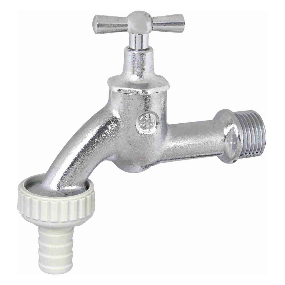Schlösser Auslaufventil mit Schlauchverschraubung und Knebel-Oberteil, 1", verchromt matt-0