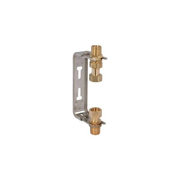 Schlösser Wasserzähler-Einbaubügel mit Steigrohr und Verschraubung, verstellbar, Q3 4m3/h, 1 1/4" x 3/4", Edelstahl