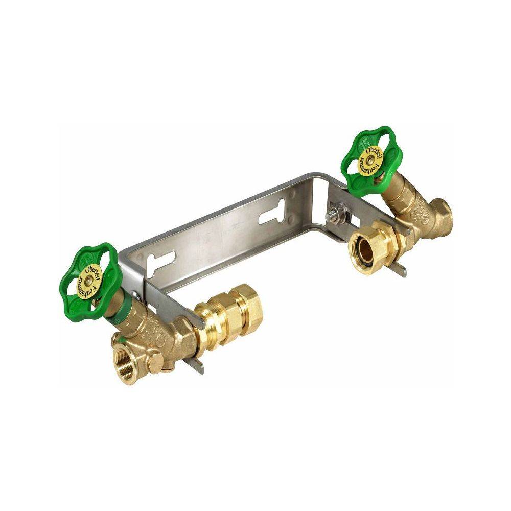 Schlösser Wasserzähler-Einbaugarnitur mit Steigrohr, starr, Q3 4m3/h, 3/4" x 3/4", Edelstahlbügel, verstellbar-0