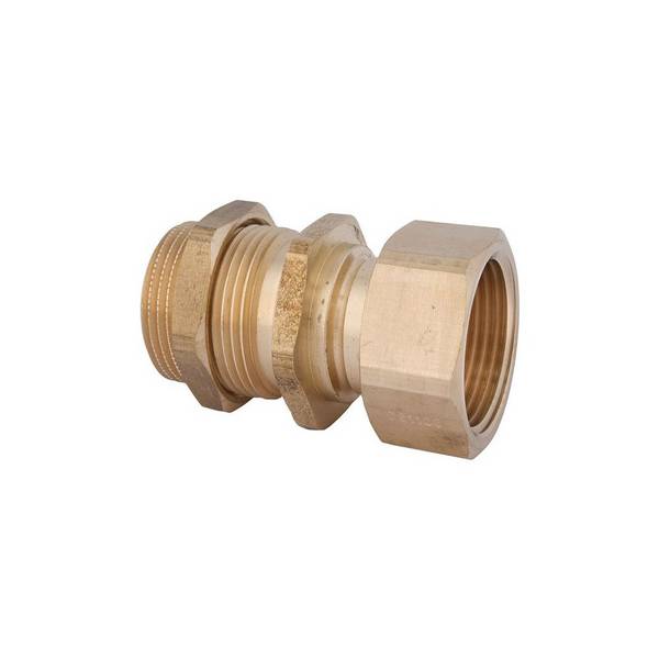 Schlösser Wasserzähler-Anschlussverschraubung, Eingang mit Dauerdurchfluss Q3 10m3/h x 1 1/2", Messing
