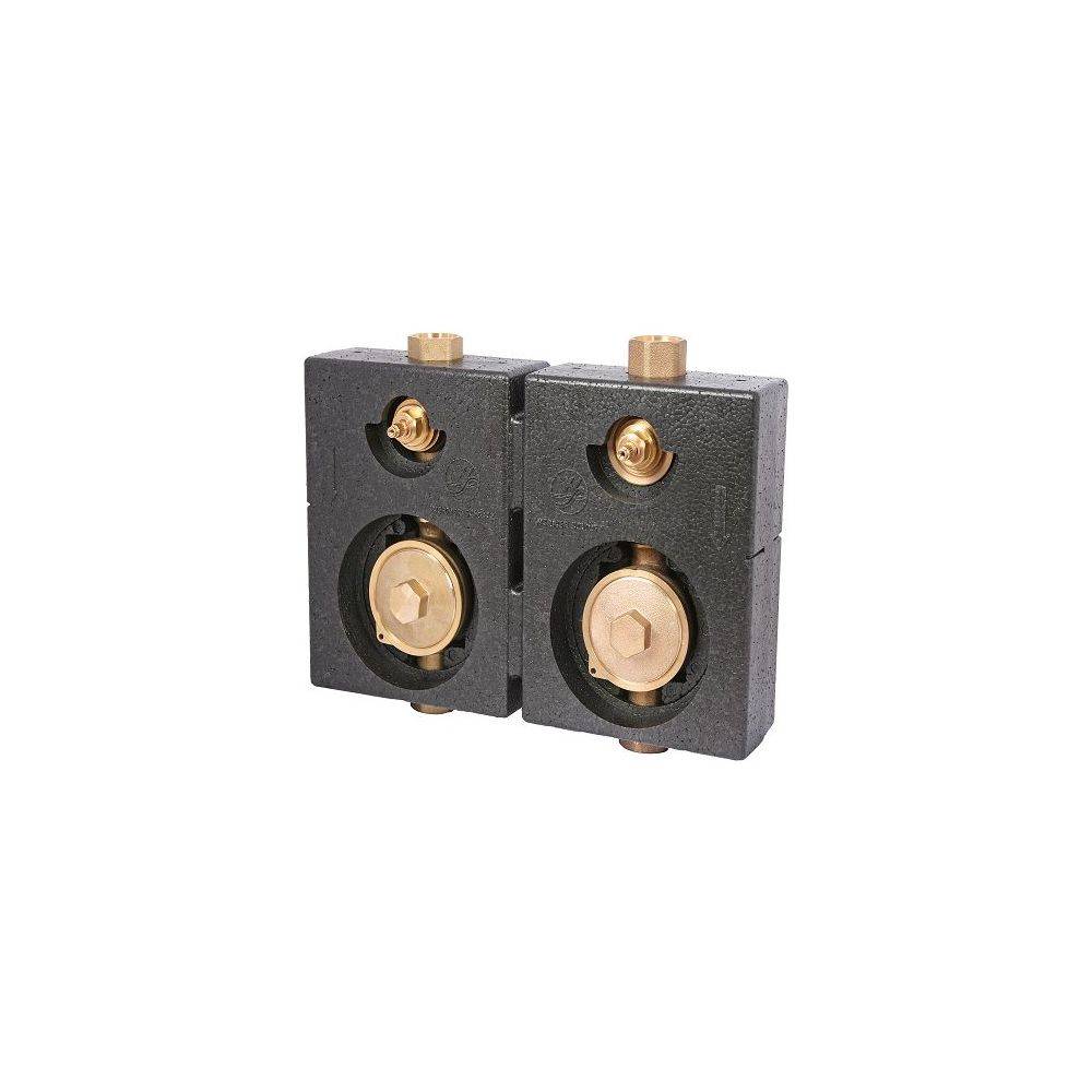 Schlösser Montageblock Duo, 2"-Koax, mit Befestigungsmaterial, Pressanschluss 22mm, Messing-0