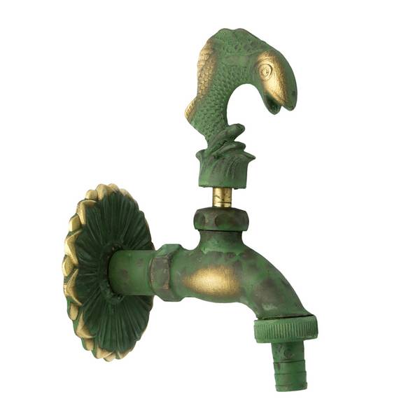 Auslaufhahn Nostalgie 1/2" AG Messing Fisch mit Schlauchtülle