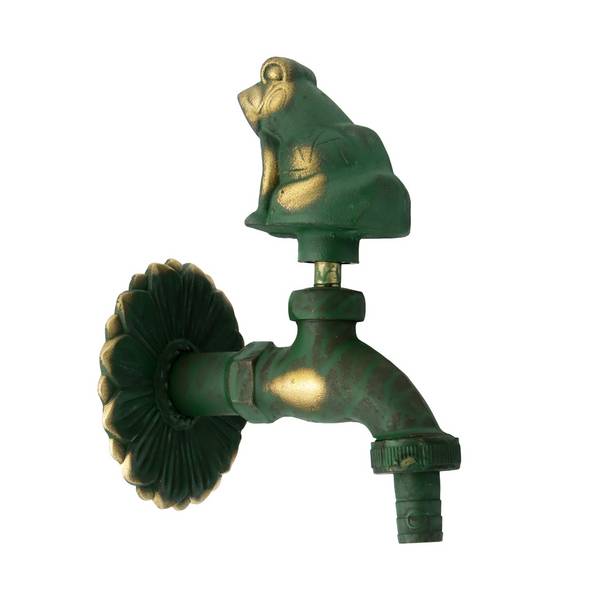 Auslaufhahn Nostalgie 1/2" AG Messing Frosch mit Schlauchtülle