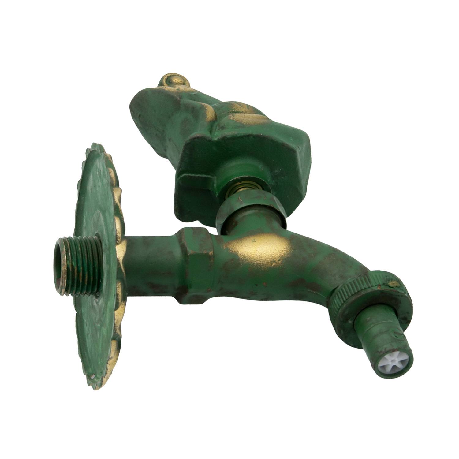 Auslaufhahn Nostalgie 1/2" AG Messing Frosch mit Schlauchtülle-2