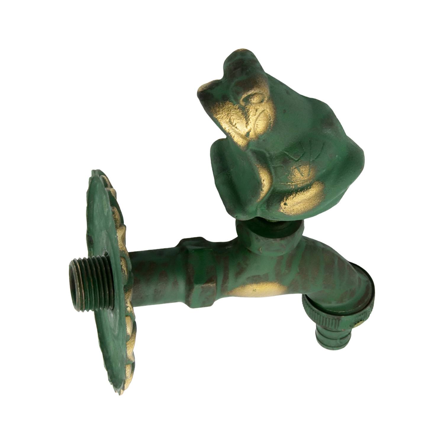 Auslaufhahn Nostalgie 1/2" AG Messing Frosch mit Schlauchtülle-3