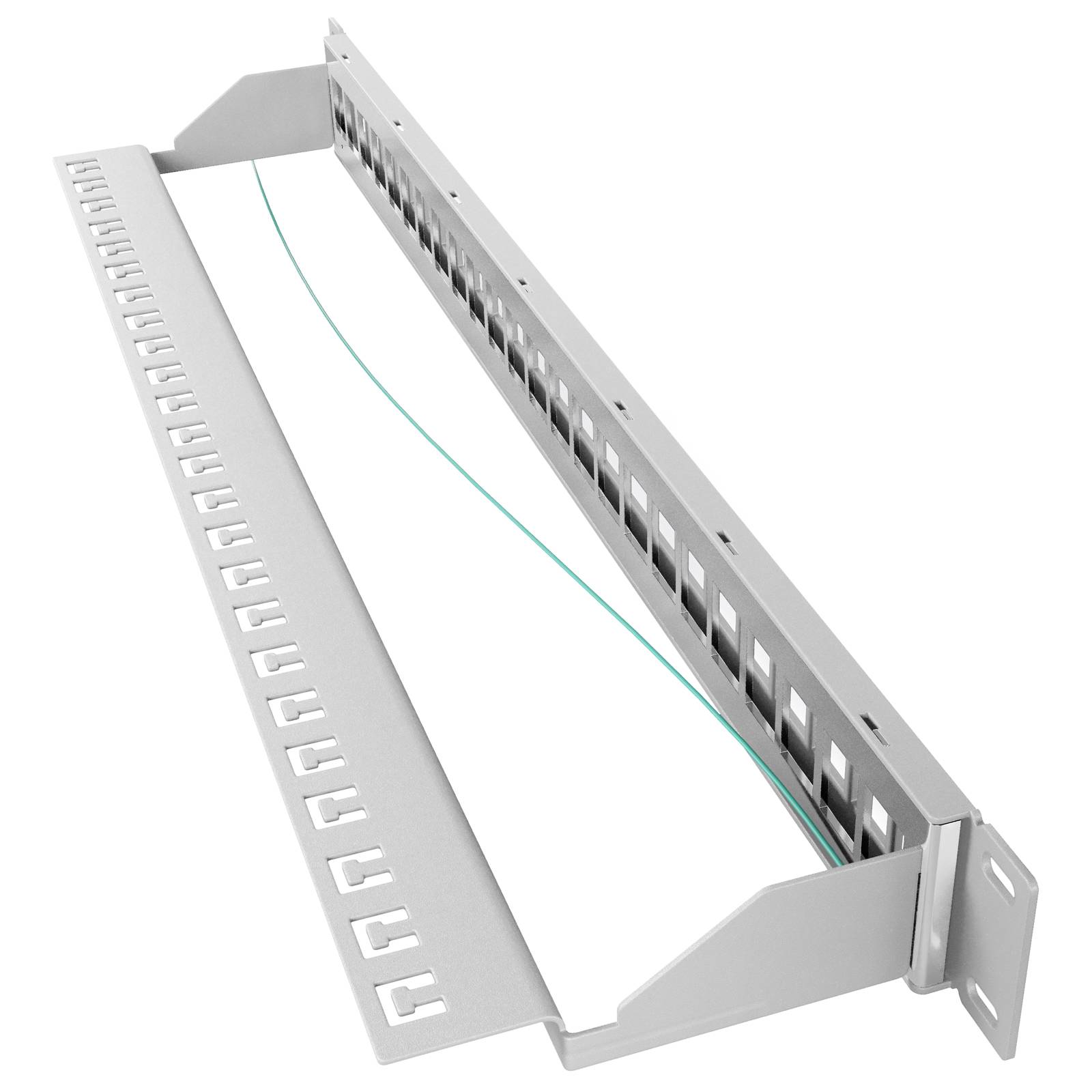 hb-digital Patchpanel 19 zoll / Patchfeld 24-Port für Keystone Module grau-3