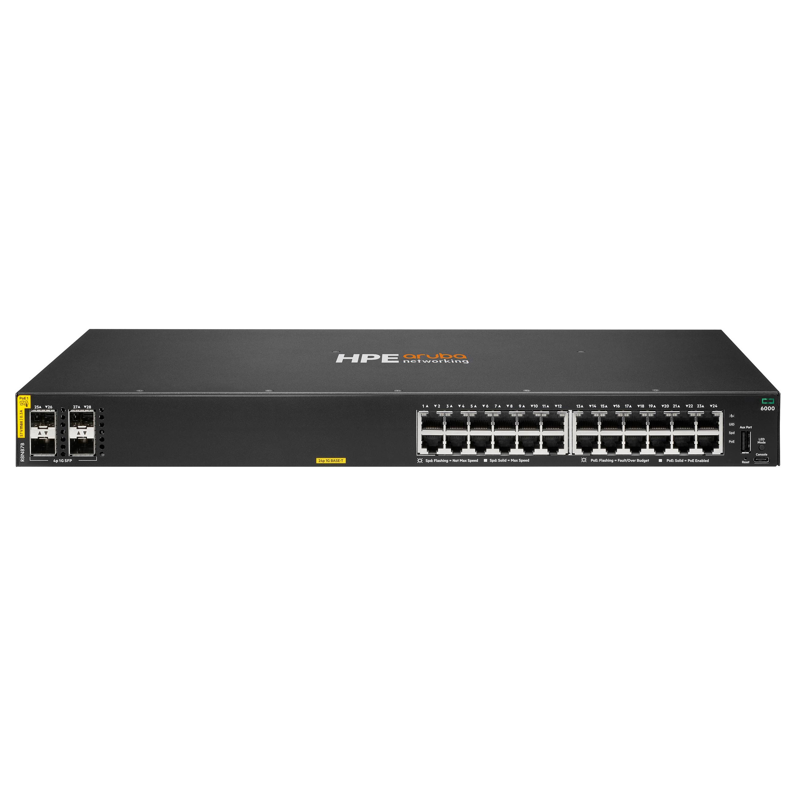 CX6000 Switch 24-Port 1GBase-T 4-Port 1G SFP 370W Klasse 4 PoE rackmountfähig-0