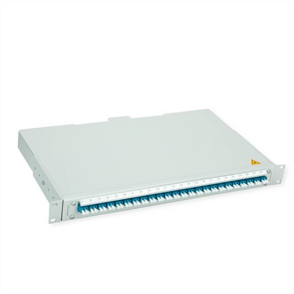 TELEGÄRTNER BASIS V LWL-Panel mit Kupplungen & Pigtails, 24x LC Duplex, blau, OS2 PC