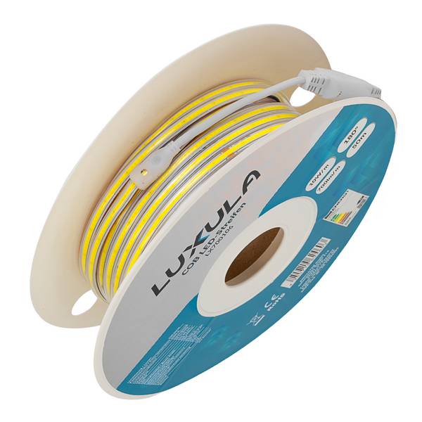 LUXULA COB LED Streifen 10W/m 5000K Neutralweiß Lichtschlauch 50m IP65 Wassergeschützt 220V Kürzbar Erweiterbar