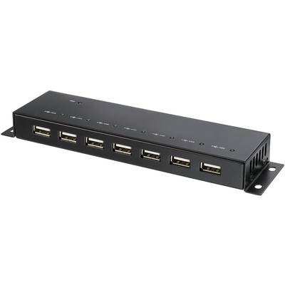  GC-UB7W 7 Port USB 2.0-Hub Metallgehäuse, zur Wandmontage Schwarz