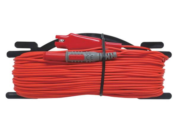 L9843-52 - Messleitung mit flachem Wickelbrett, rot, 50 m