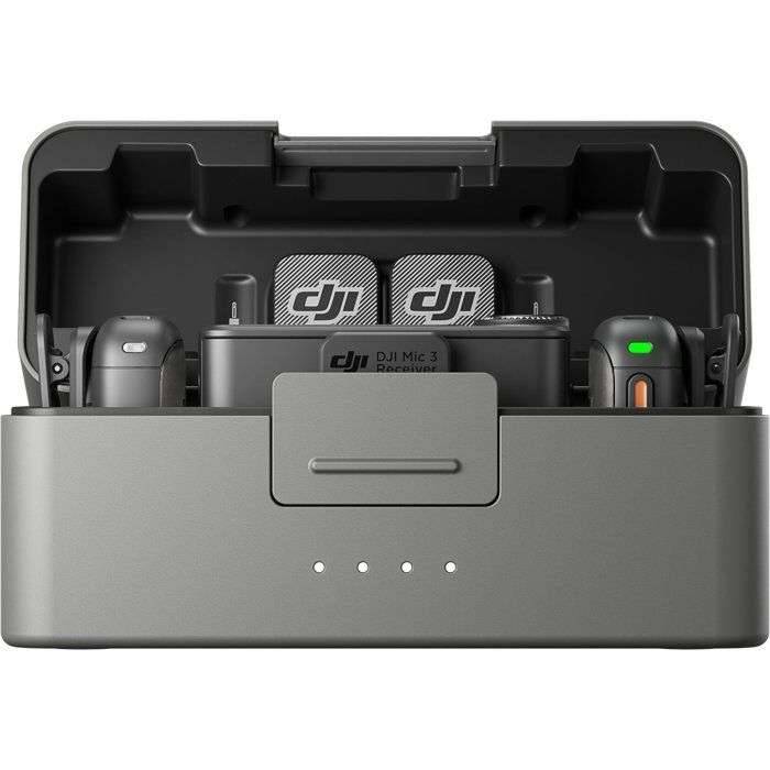 DJI Mic 3 (2TX+1 RX+Charging Case), Omnidirektional, 22 dB, Kamera-Montageaufnehmer, Akku, Taschensender, Schwarz-0