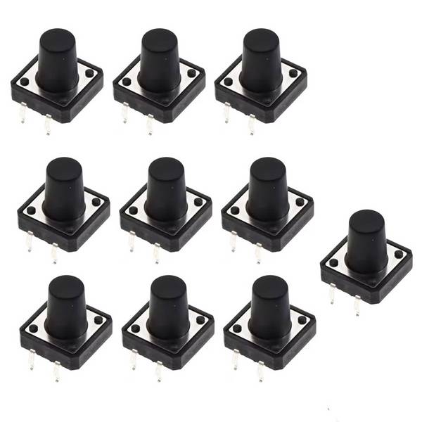 10x Taster 12×12×12mm THT – Drucktaster mit taktiler Rückmeldung für Arduino & Prototyping