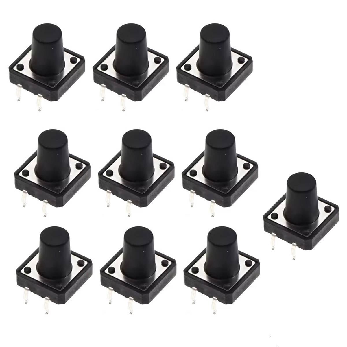 10x Taster 12×12×12mm THT – Drucktaster mit taktiler Rückmeldung für Arduino & Prototyping-0