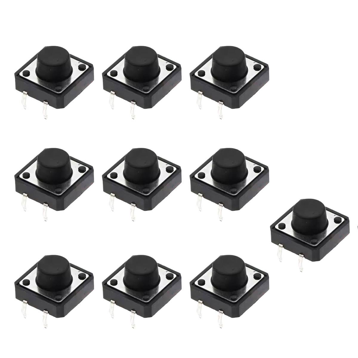 10x Taster 12×12×7mm THT – Microtaster Druckknopf für Prototyping und DIY-Elektronik-0