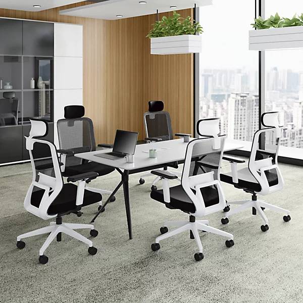 Bürostuhl Grevia mit Netzrückenlehne schwarz mit Kopfstütze. TAKKT Industrial & Packaging GmbH 86673049-2