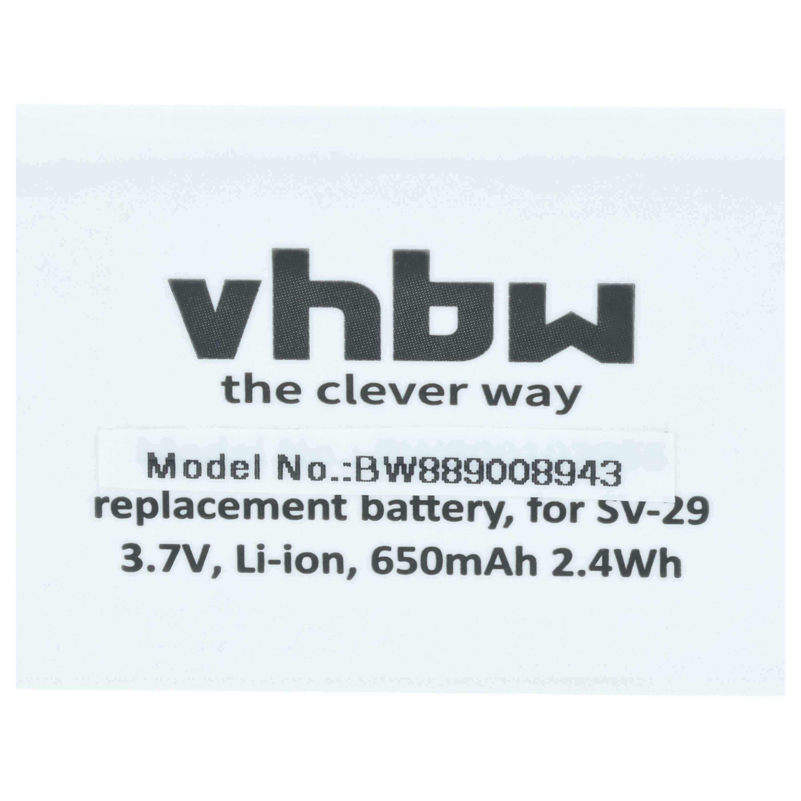 vhbw 2x Akku kompatibel mit AVM Fritz!Fon X6 | Fritz!Fon C6 DECT, Fritz!Fon C6 Handy Smartphone Telefon (650 mAh, 3,7 V-1