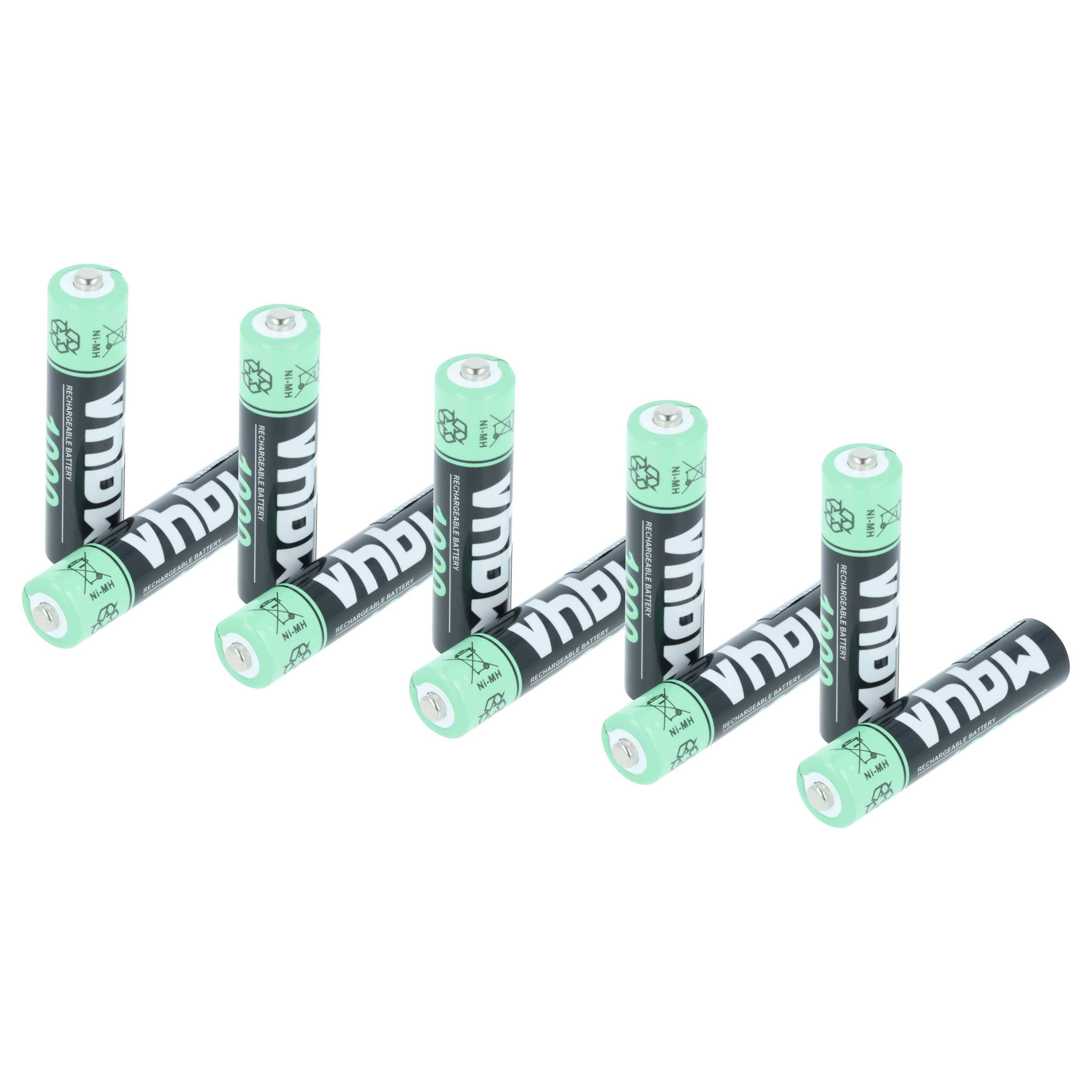 vhbw Akkus AAA, 10 Stück kompatibel mit Alecto DBX-99, DBX-97 | - Akkuzellen, 1000 mAh, 1,2 V, NiMH-0